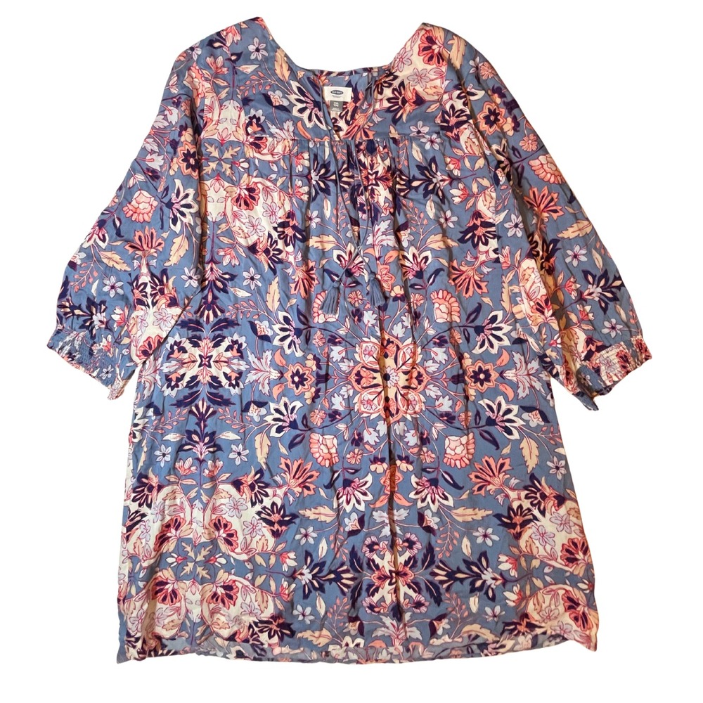 Old Navy Floral Tunic Dress in Blue, Pink and Navy